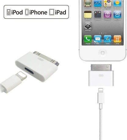 8-Pin Male to 30-Pin Female Charging Sync Lighting to 30-Pin Adapter for iPhone 4 4S iPad 2 3 iPod Touch Charger Cable Converter