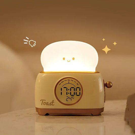 Kid Alarm Clock LED Night Light Digital Clock Children's Sleep Trainer For Home Bedroom Bedside Cute Temperature Display Reloj