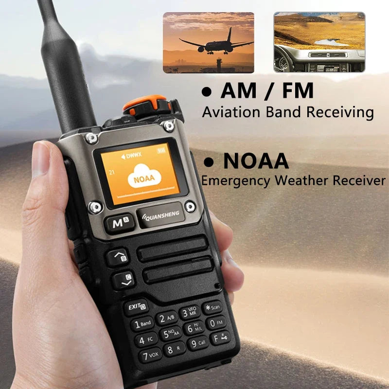 Quansheng UV-K6 Walkie Talkie 5W Radio de banda aérea Carga tipo C UHF VHF DTMF FM Scrambler NOAA Frecuencia inalámbrica Radio CB de dos vías