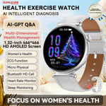 2026 New Women's AI Smart Diagnosis Smartwatch HRV+ECG Uric Acid Blood Oxygen Health Monitor IP68 Waterproof Sports Smartwatches