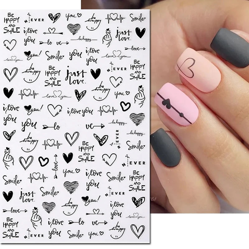 3d Nail Art Decals Tropical Palm Leaves Flowers Laces Faces Adhesive Sliders Nail Stickers Decoration For Nail Manicure