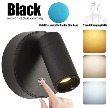 LED Magnetic Wall Lamp, USB Rechargeable, Touch Switch, Adjustable Brightness, Ideal for Bedroom, Dining Room, Party, Art Decor