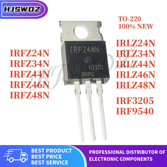 10pcs IRFZ24N IRFZ34N IRFZ44N IRFZ46N IRFZ48N TO-220 IRLZ24N IRLZ34N IRLZ44N IRLZ46N IRLZ48N IRF3205 IRF9540 MOSFET In Stock