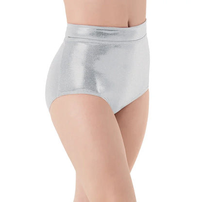 Women Mid Waist Metallic Shorts For Adults Ballet Performance, Dance Bottoms Basic Booty Shorts, Fitness Pants For Girls