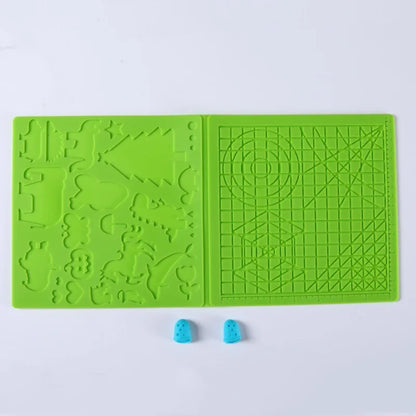 3D Printing Pen Silicone Design Mat with 2 Finger Protectors Template Drawing Tools Silicone Pad Drawing Tools for Kids Adults