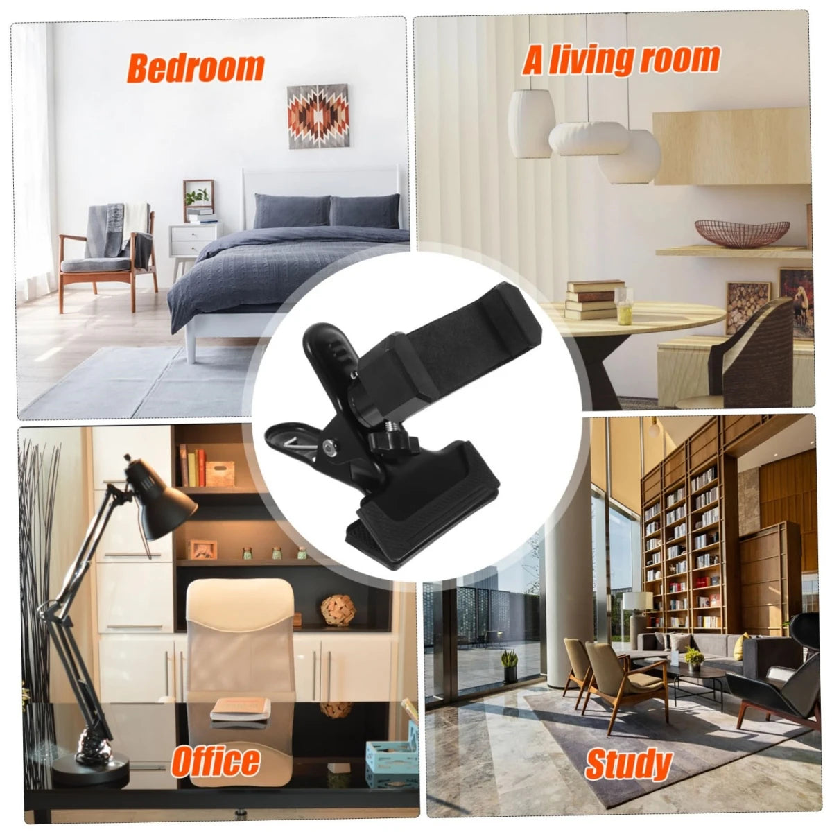 Miwayer Guitar Head Clip Mobile Phone Holder Live Broadcast Bracket Stand Tripod Clip Head For Mobile Phones, Action Cameras