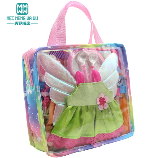 Doll accessories for 15-17 inch newborn doll backpack, seat towel, blanket, toy diaper, panties bag