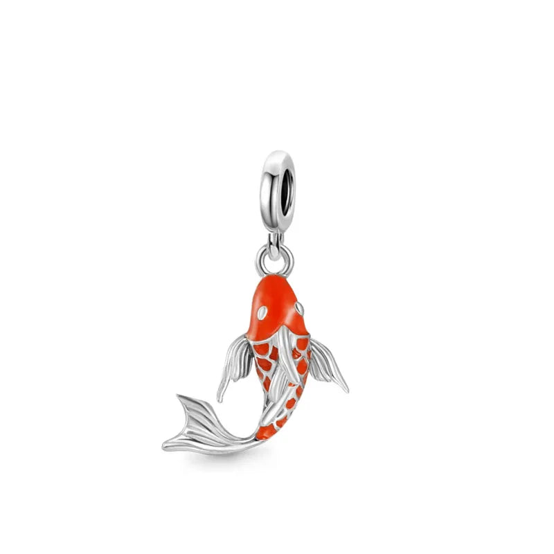 925 Plata Tortuga marina cangrejo Pulpo Dijes Delfín estrella de mar Colgante Ajuste Pulsera Original Mujer DIY Accesorios Joyería Regalo