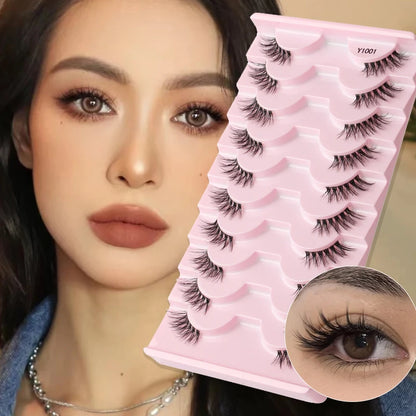 YSDO 5/10 Pairs Half Lashes Cat Eyelashes Soft Natural Clear Band False Lashes Natural Wispy Faux 3d Mink Eyelashes Makeup Tools