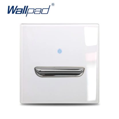 Wall Light Switch Chrome Toggle Press Button Tempered Glass Plate Blue LED Light 1 2 3 4 Gang White Black Gray Gold