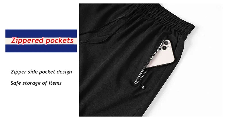 Men Plus Size Shorts, Summer Pants, Work Trousers, Men Quick-drying Loose Fit Sports Fitness Sweatpants