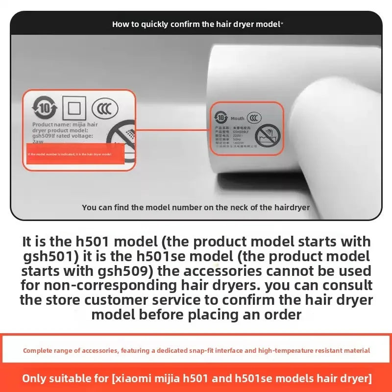 H501/H501SE for Xiaomi Mijia Hair Dryer Drying Styling Nozzle Accessories