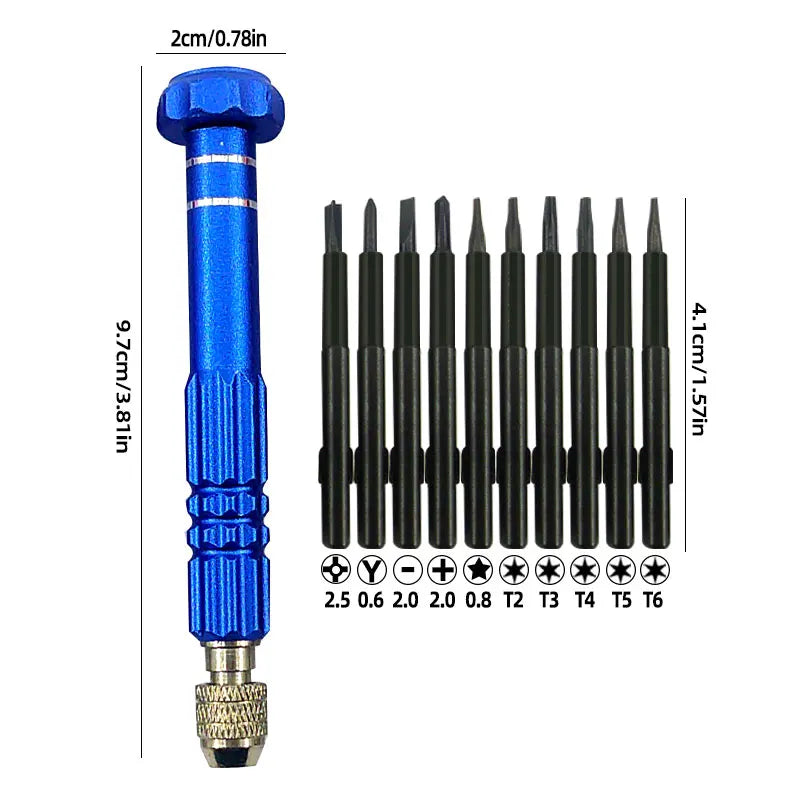 10-in-1 Precision Screwdriver Set for Mobile Phones, Notebooks, and Computers - Perfect for Small Maintenance and Disassembly