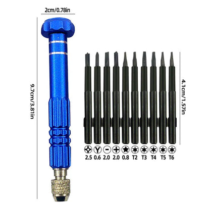 10-in-1 Precision Screwdriver Set for Mobile Phones, Notebooks, and Computers - Perfect for Small Maintenance and Disassembly
