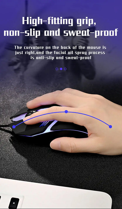 Latest High-Quality Ergonomic Gaming Mouse for Desktop and Laptop Computers, 4-Button USB RGB Backlit Mouse