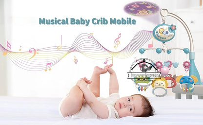 Baby Crib Mobile with Lights Music Projection for Infants 0-6 Months Remote Control Crib Toys for Newborn Baby Mobile for Crib