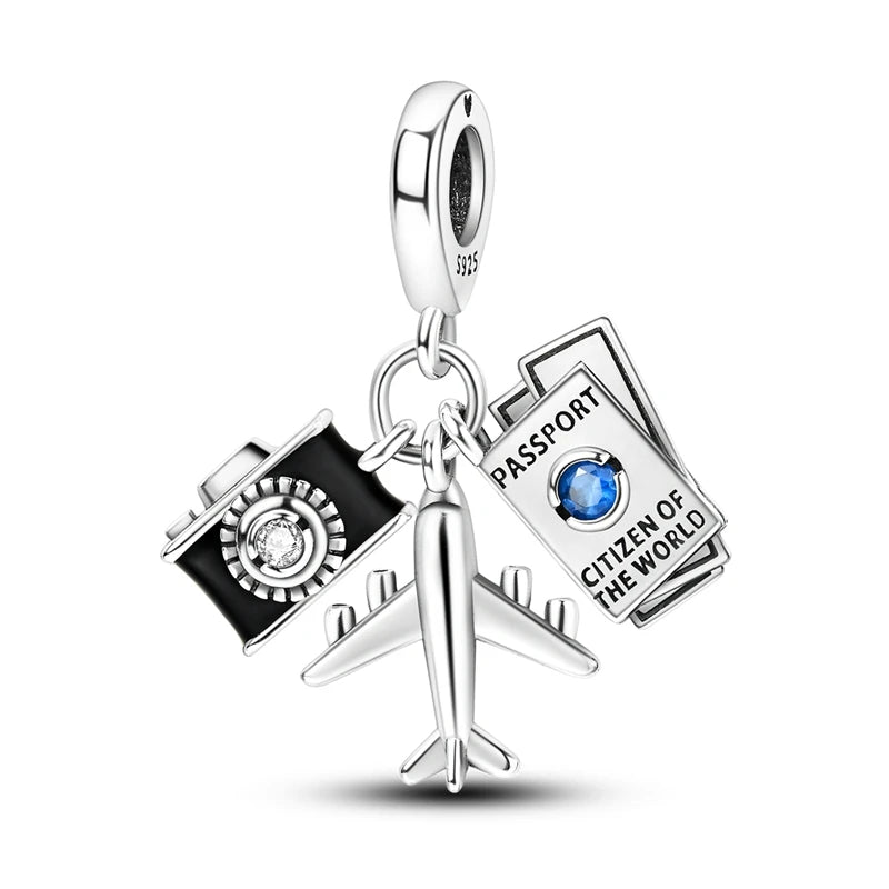 PAMELA 925 Sterling Silver Sea Turtle Starfish Blue Charm Dolphin Octopus Shell Bead For Original Charms Bracelets Ocean Jewelry