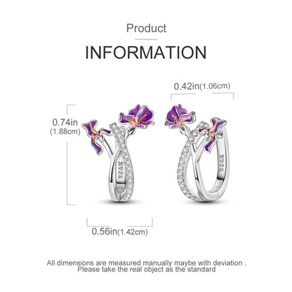 925 Sterling Silver Colored Zirconium Stars Hoop Earrings For Women Jewelry, Anniversary WeddingMaking Jewelry Gift