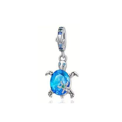 New 925 Silver Octopus crab Charm Bead Sea turtle starfish Seahorse dolphin Pendant Fit Original Bracelet Women DIY Jewelry Gift