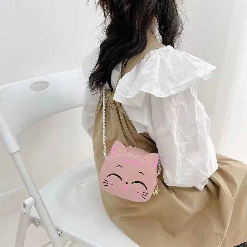 Cartoon Kids Bag, Fashion Cute Cat Crossbody Bag, Coin Wallet Lovely Hand Bags for Boys and Girls, Mini Shoulder Bags
