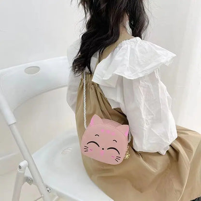 Cartoon Kids Bag, Fashion Cute Cat Crossbody Bag, Coin Wallet Lovely Hand Bags for Boys and Girls, Mini Shoulder Bags