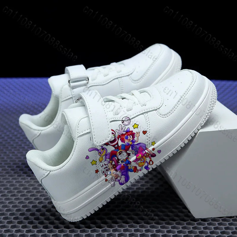 Amazing Digital Circus Pattern Girls Boys Teenager Student Kids Comfortable Non-slip White Lovely Print Casual Sneakers Gift