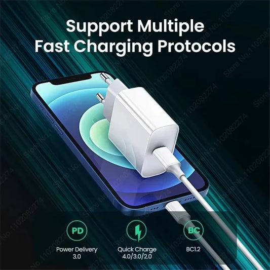 PD 40W USB C Charger For iPhone 16 15 14 13 12 11 Pro Max Plus Fast Charging USB C Type C Cable For iPad Air Charger Accessories
