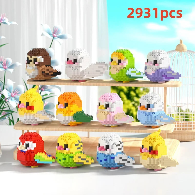 Cute bird puzzle small building block set, creative educational building toys suitable for boys and girls, toys suitable for dec