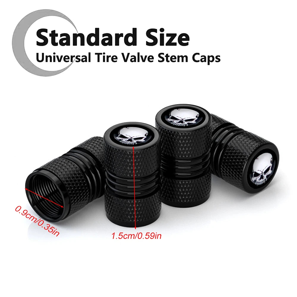 4Pcs Anodized Aluminum Tire Valve Caps, Corrosion Resistant, Universal Stem Covers for Cars Trucks Motorcycles SUVs and Bikes