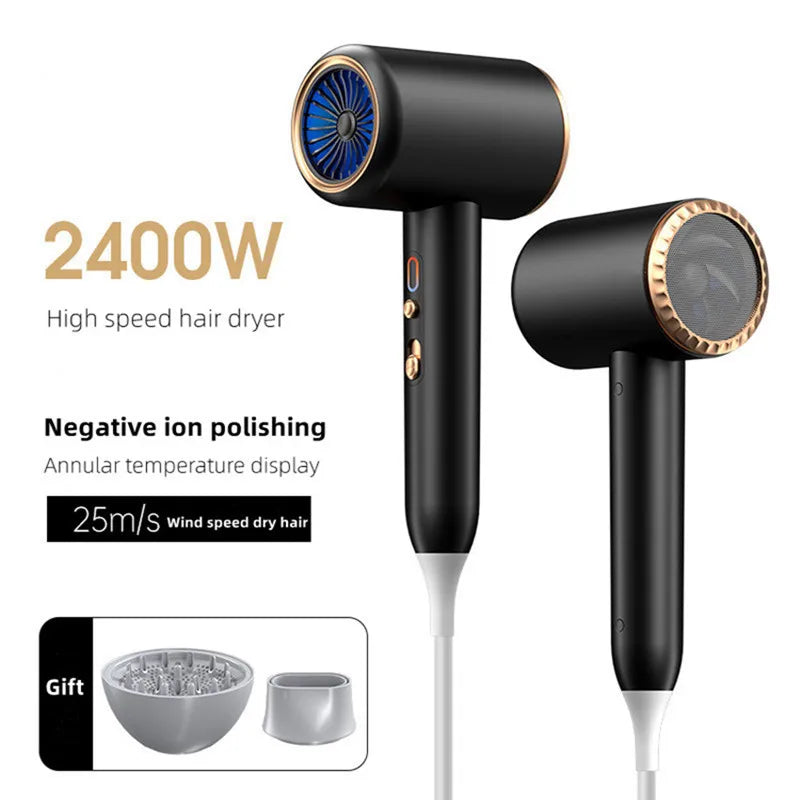 New Generation High-Speed Hair Dryer 2400W High-Power Blue Light Negative Ion Ultra Silent Recommended For Home Hair Salons