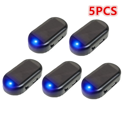 1/2/3/5X Car Fake Security Light Solar Powered Simulated Dummy Alarm Wireless Warning Anti-Theft Caution Lamp LED Flashing Light