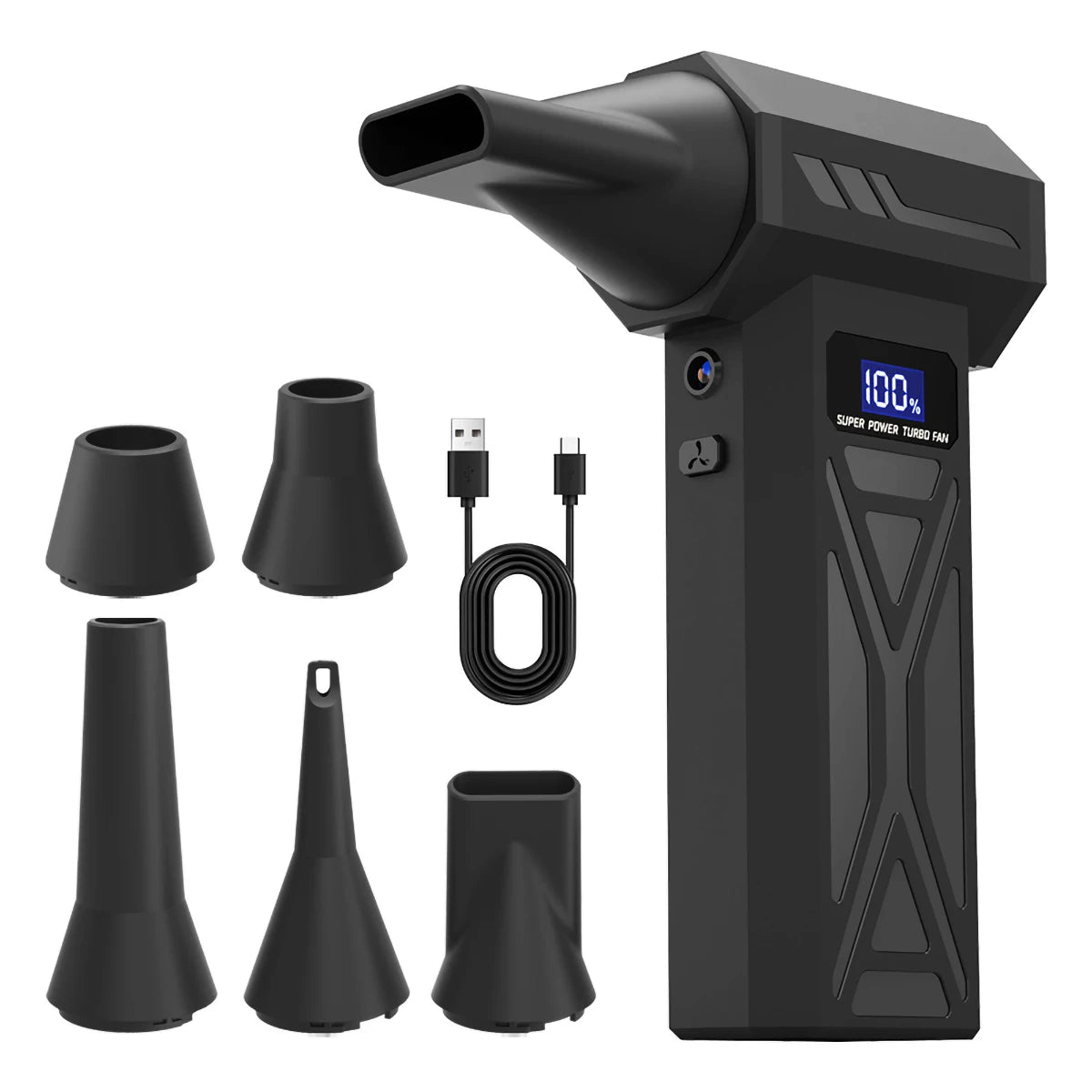 Brushless Wireless Jet Fan Turbo 110000rpm Air Blower For Car Cleaning With LED Light Digital Display Portable Outdoor BBQ Use