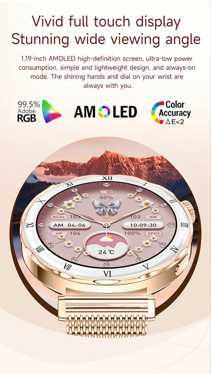 LIGE 1.19"Ultra-Slim AMOLED HD Display Fitness Tracker Smartwatch Bluetooth Call Heart Rate Monitor Waterproof Smart Watch Women