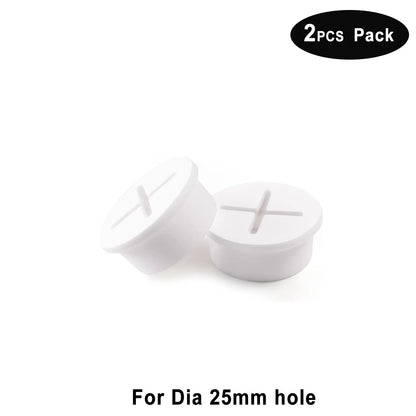 Desk Cord Grommet, Flexible Silicone Cable Hole Cover, Wire Organizer, Cable Pass Through, Round Gasket White