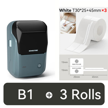 NIIMBOT B1 Portable Thermal Printer With Tapes 2 Inch Adhesive Label Printer Mini Bluetooth Sticker Maker Support Smartphones PC