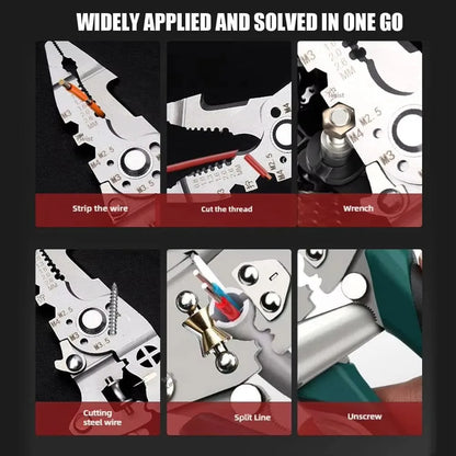 Foldable Wire Stripper Multifunctional Wire Stripper Wire Stripping Pliers Crimper Wire Crimping Tool for Electricians Home DIY