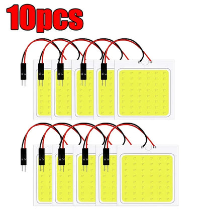 10/1 PCS 48 SMD T10 4W 12V COB Car Interior Panel LED Lights White Lamp Bulb Car Dome Reading Trunk Lamps