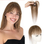 Clips in Bangs Real Human Hair 3D 360° Cover Air Bangs Lightweight Hairpieces for Women Seamless Blend for Instant Volume on Top