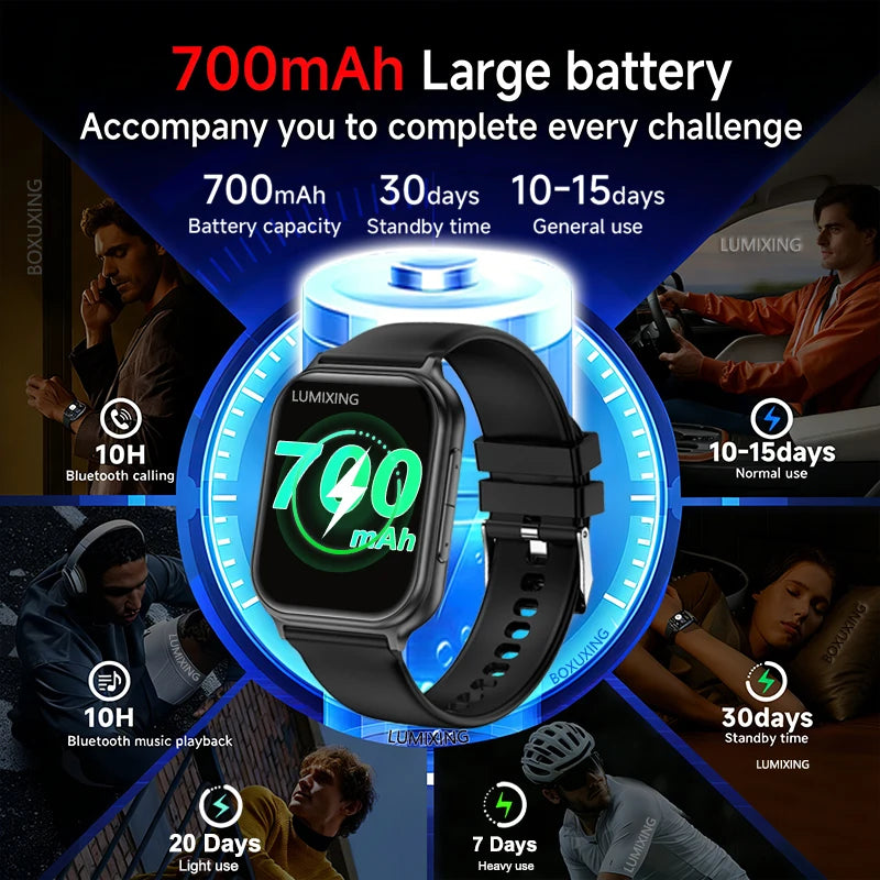 2026 New Smartwatches for Men and Women, Sports Fitness Tracker, IP68 Waterproof, Built-in 24H Heart Rate, 700 mAh Battery, Call Smart Watch