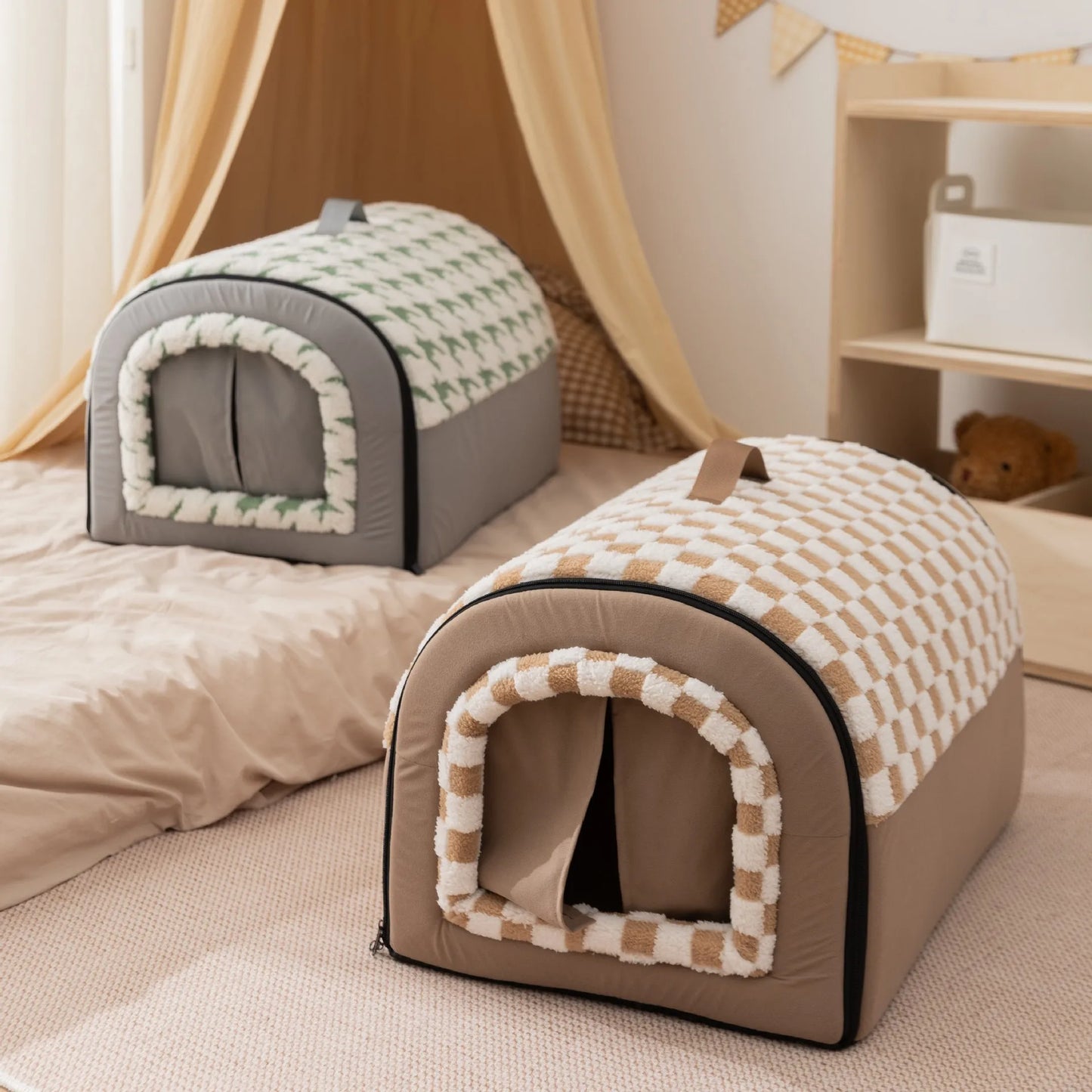 Big Dog Kennel Warm Winter Dog House Mat Detachable Washable Dogs Bed Nest Deep Sleep Tent for Medium Large Dogs House Supplies