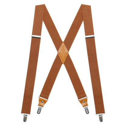 Suspenders for Men's Tuxedo Suspenders X-Back 1.4" Adjustable Elastic Suspender Braces Strong for Work Trousers Wedding