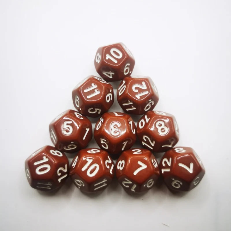 D12 12 Faces DND Dice Transparent Acrylic 12 Side Dice Set Polyhedral TRPG, Mtg, Rpg, Dice for DND or COC Game, 10PCs per Set