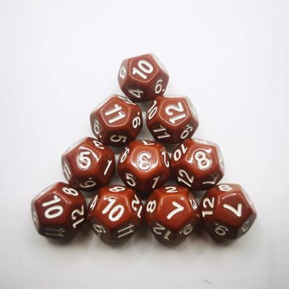 D12 12 Faces DND Dice Transparent Acrylic 12 Side Dice Set Polyhedral TRPG, Mtg, Rpg, Dice for DND or COC Game, 10PCs per Set