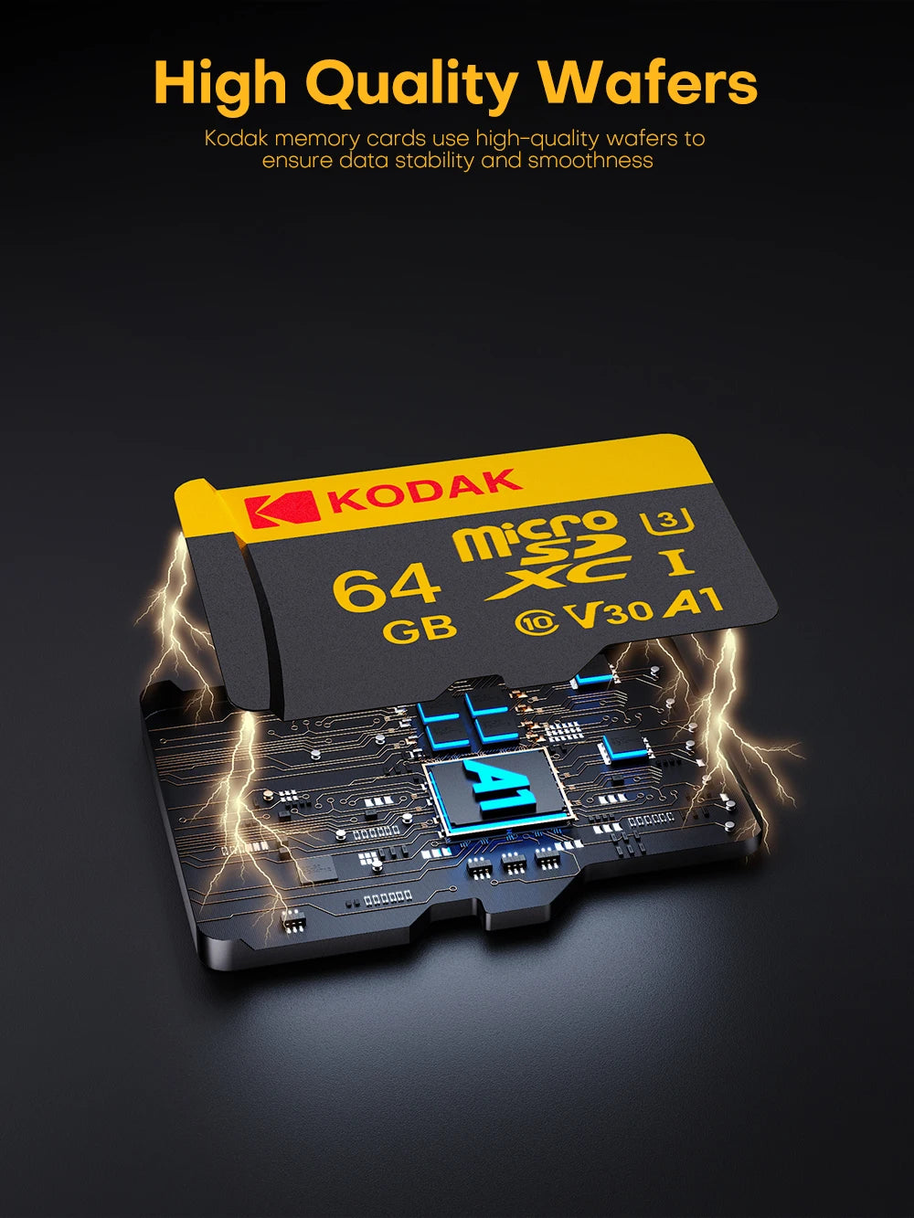 KODAK 100% Original Micro sd Card 32GB 64GB 128GB 256GB Microsd Memory Card Class10 SDXC U3 4K TF Card for Drone Phone