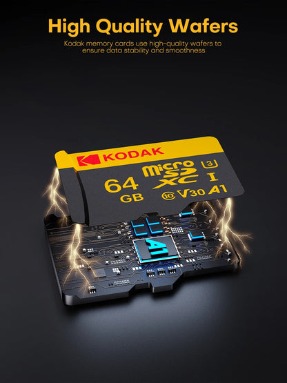 KODAK 100% Original Micro sd Card 32GB 64GB 128GB 256GB Microsd Memory Card Class10 SDXC U3 4K TF Card for Drone Phone