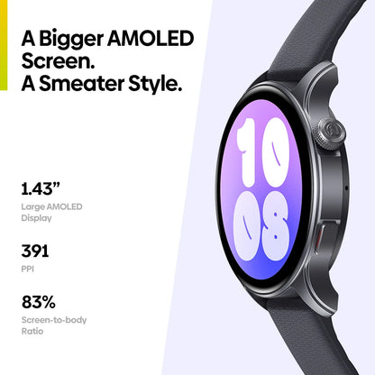 New Zeblaze Btalk 3 GPS Smartwatch with 1.43" AMOLED Screen, Dual Straps, Make/Answer Phone Calls, Heart Rate, SpO2, and Stress Tracking