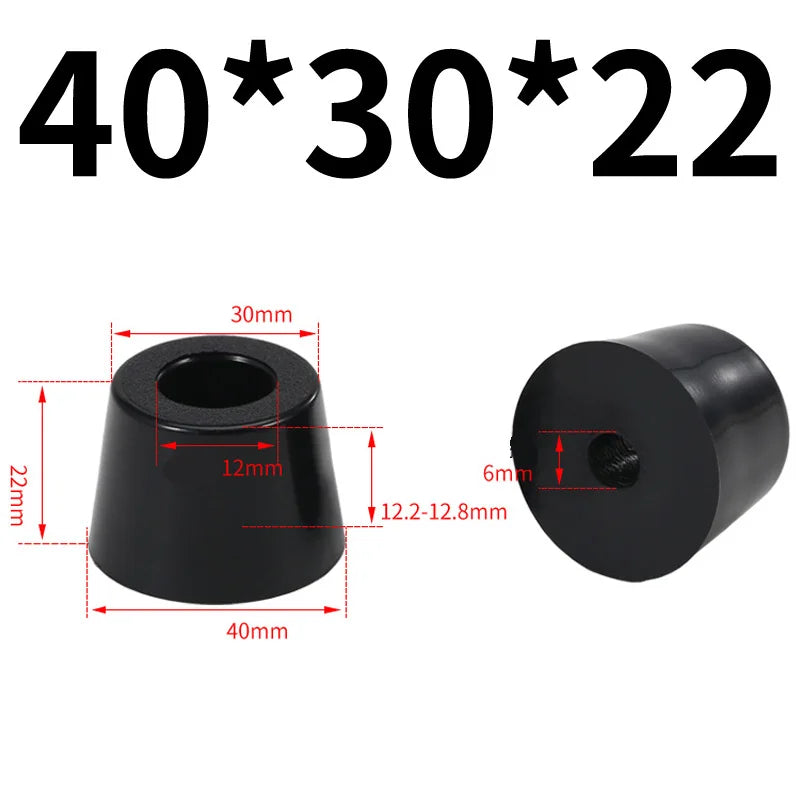 Black Rubber Bumper Furniture Pad Feet Leg Pads Tile Floor Protectors Table Leg Cover With Washers