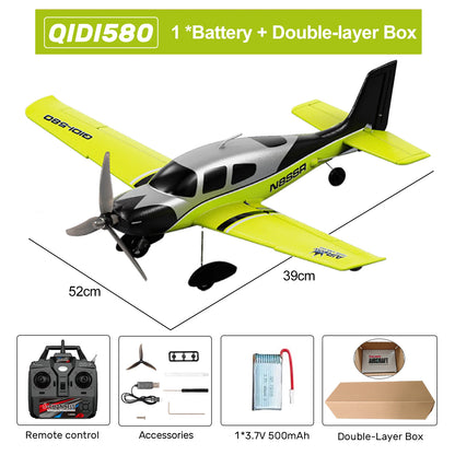 Stunt RC Glider Plane, 4CH 2.4G Remote Control, Brushless Aircraft EPP Foam Fixed Wing Airplane Model Toys for Children, QIDI580