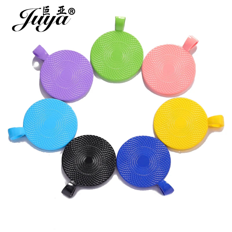 10Pcs, Pendant Cabochon Base, DIY Jewelry Making 25mm Inner Size Plated Crafts Setting, Necklace jewellery Findings Accessory, JUYA