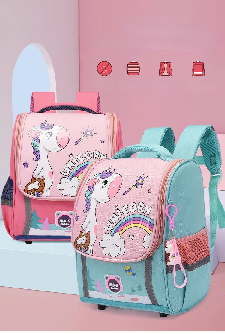 Cute Girls Unicorn Backpacks For Boys 1-3 Grade Cartoon Orthopedic Waterproof Backpack Kindergarten School Bag Mochila Escolar